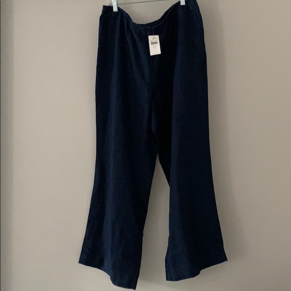 J Jill Linen Pants: Navy Blue